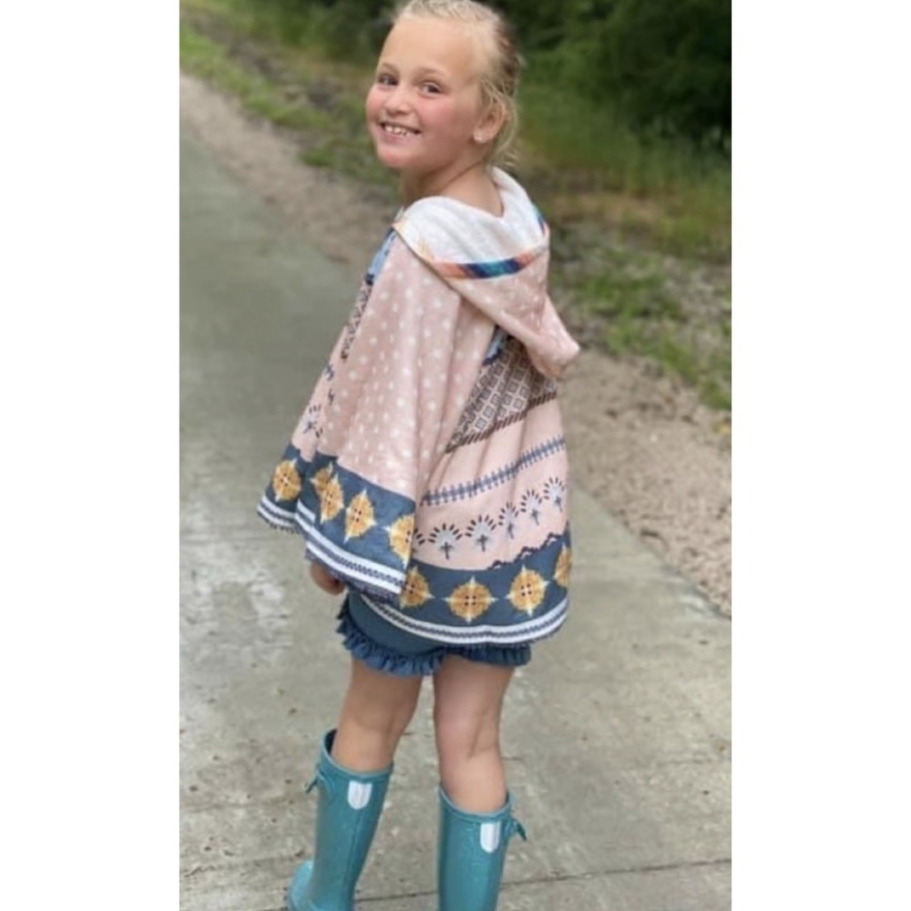 Matilda Jane Dream Chasers Poncho Girls 6 Boho Hooded Fairytale Cape Cottagcore - Picture 5 of 8